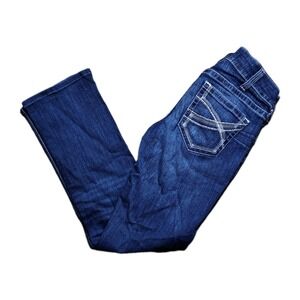 Ariat REAL Straight Leg Jeans Womens 28R Blue Mid Rise Western Stretch Cowgirl